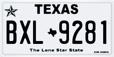 TX license plate BXL9281