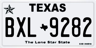 TX license plate BXL9282
