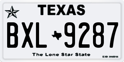 TX license plate BXL9287