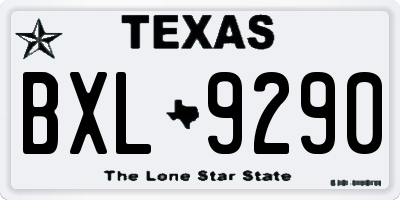 TX license plate BXL9290