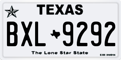 TX license plate BXL9292