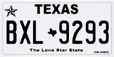 TX license plate BXL9293