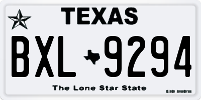 TX license plate BXL9294