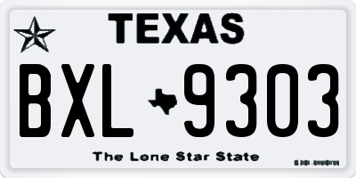 TX license plate BXL9303