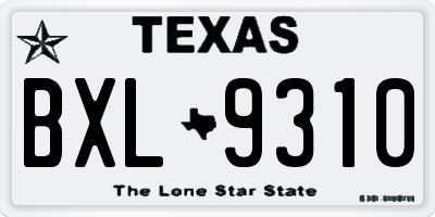 TX license plate BXL9310