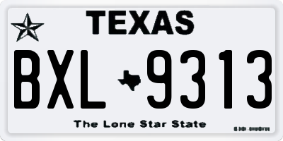 TX license plate BXL9313