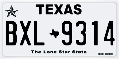 TX license plate BXL9314