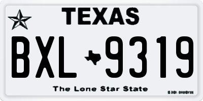 TX license plate BXL9319