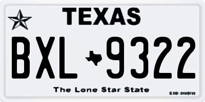 TX license plate BXL9322