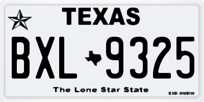 TX license plate BXL9325