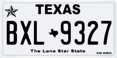 TX license plate BXL9327
