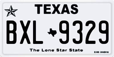 TX license plate BXL9329