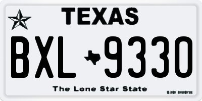 TX license plate BXL9330