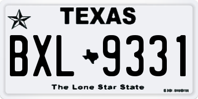 TX license plate BXL9331