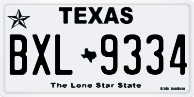 TX license plate BXL9334