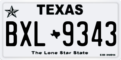 TX license plate BXL9343
