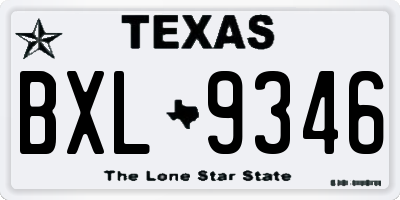 TX license plate BXL9346
