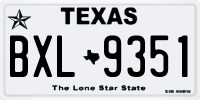 TX license plate BXL9351