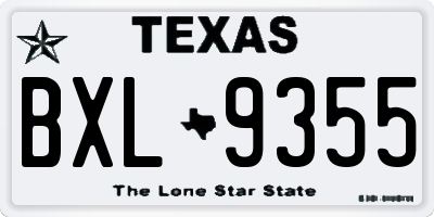 TX license plate BXL9355
