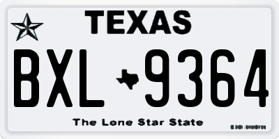 TX license plate BXL9364