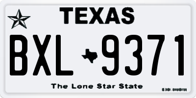 TX license plate BXL9371