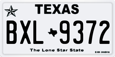 TX license plate BXL9372