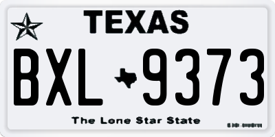 TX license plate BXL9373