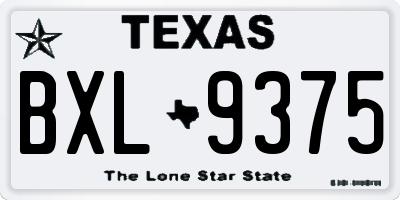 TX license plate BXL9375