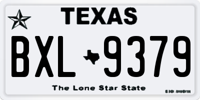 TX license plate BXL9379