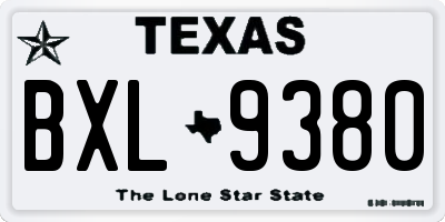 TX license plate BXL9380