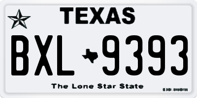 TX license plate BXL9393