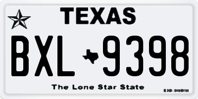 TX license plate BXL9398