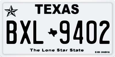 TX license plate BXL9402