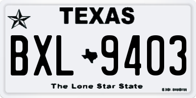 TX license plate BXL9403