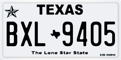 TX license plate BXL9405