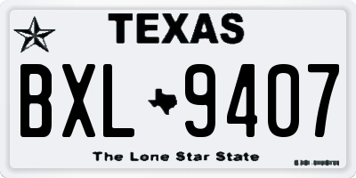 TX license plate BXL9407