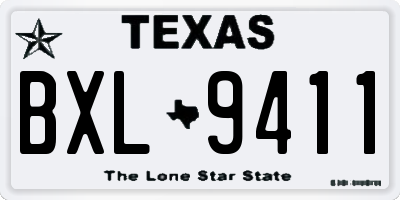 TX license plate BXL9411