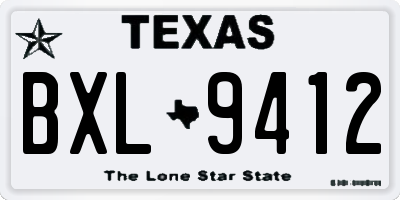 TX license plate BXL9412