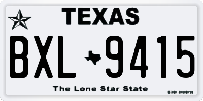 TX license plate BXL9415