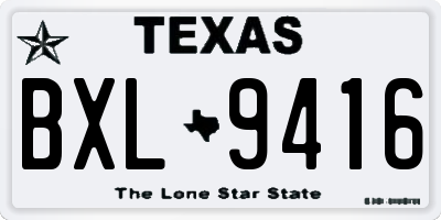 TX license plate BXL9416