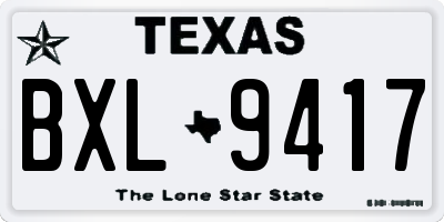 TX license plate BXL9417