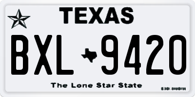 TX license plate BXL9420