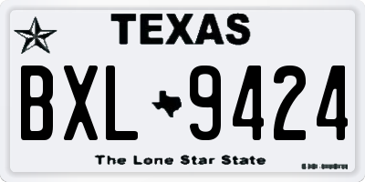 TX license plate BXL9424