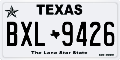 TX license plate BXL9426