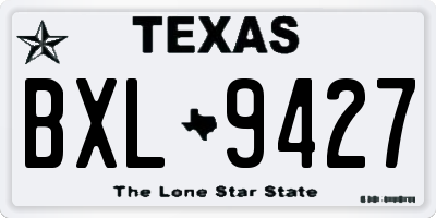 TX license plate BXL9427