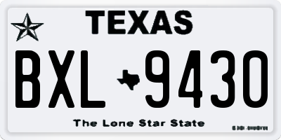 TX license plate BXL9430