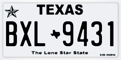 TX license plate BXL9431