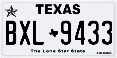 TX license plate BXL9433
