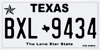 TX license plate BXL9434