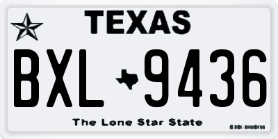 TX license plate BXL9436